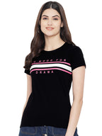 Preneum Womens Cotton Regular Fit Latest Graphic Stylish Printed Short Sleeves Casual T-Shirt || Trendy & Style (Pack 3), Black