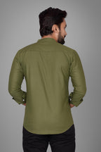 Besix MenS Regular Fit Solid Cotton Shirt | Chinese Collar | Casual | Plain | Branded | Mandarin Collar | Full Sleeve | Summer