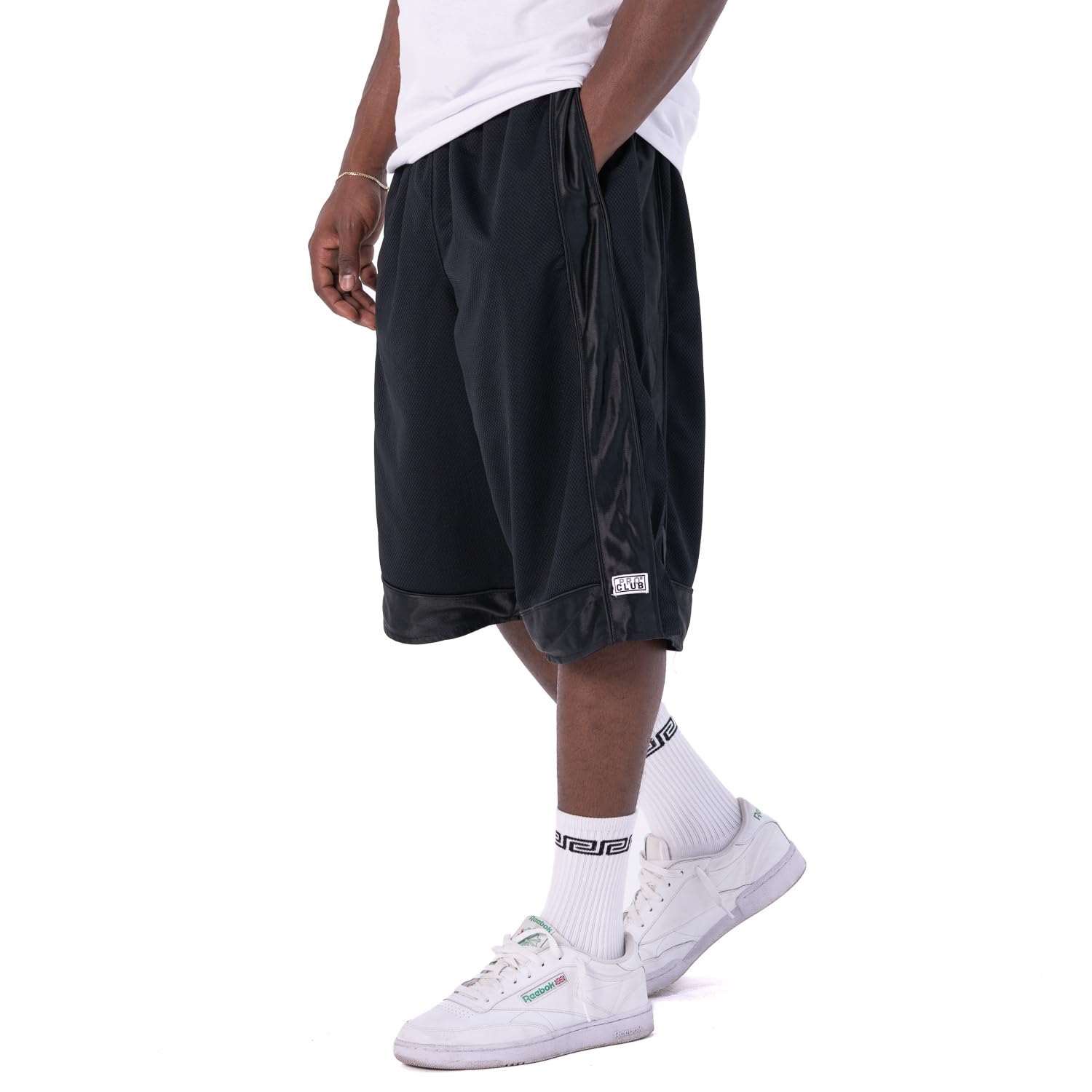 Pro Club Men's Heavyweight Mesh Basketball Shorts, Black, Medium