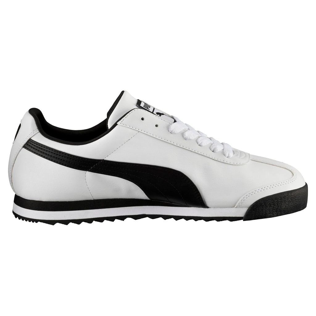 PUMA Mens Roma Sneaker, Basic white-black, 10.5