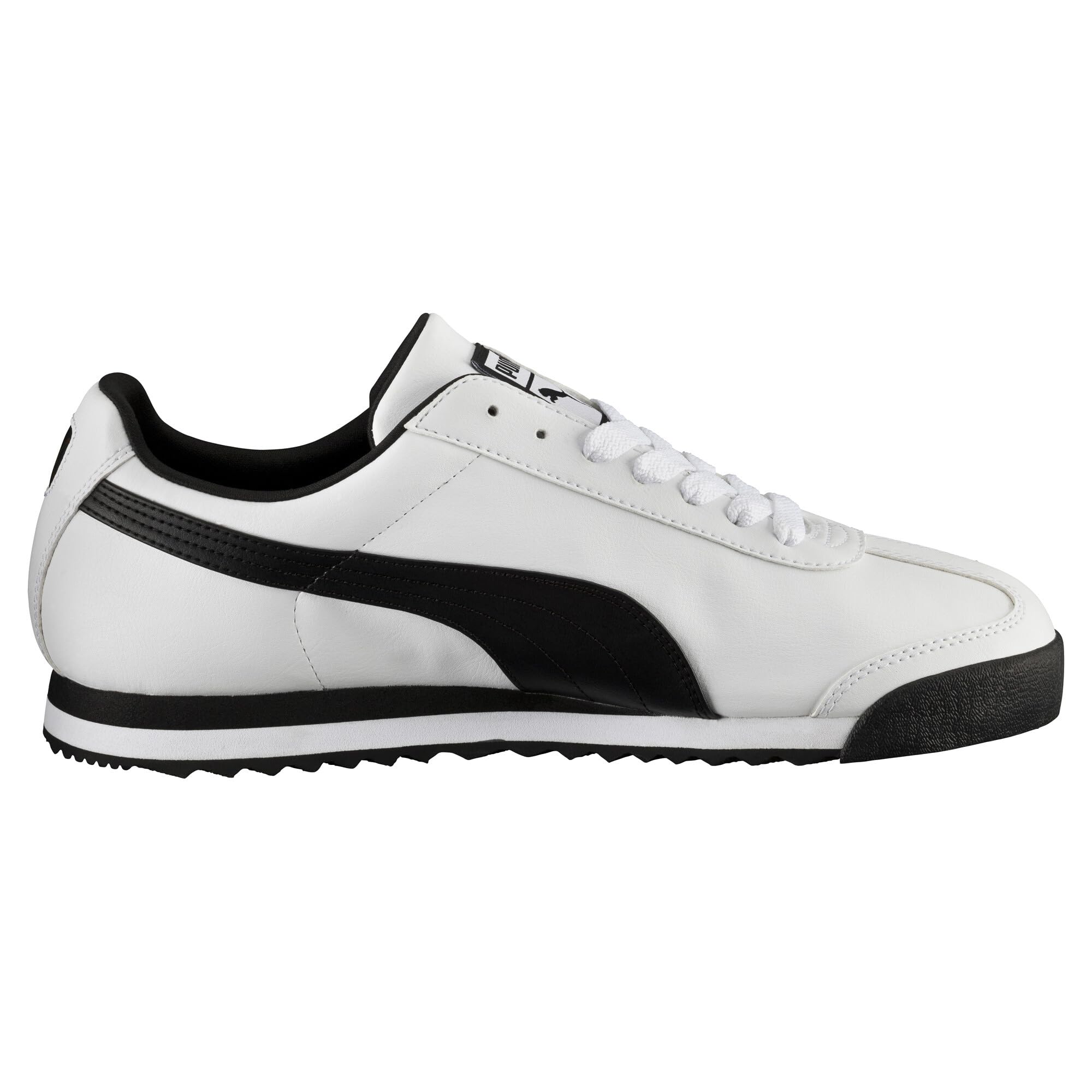 PUMA Mens Roma Sneaker, Basic white-black, 10.5