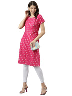 ANNI DESIGNER Womens Rayon Straight Printed Kurta (Sanem Pink_XL_NEW01_Pink_X-Large)
