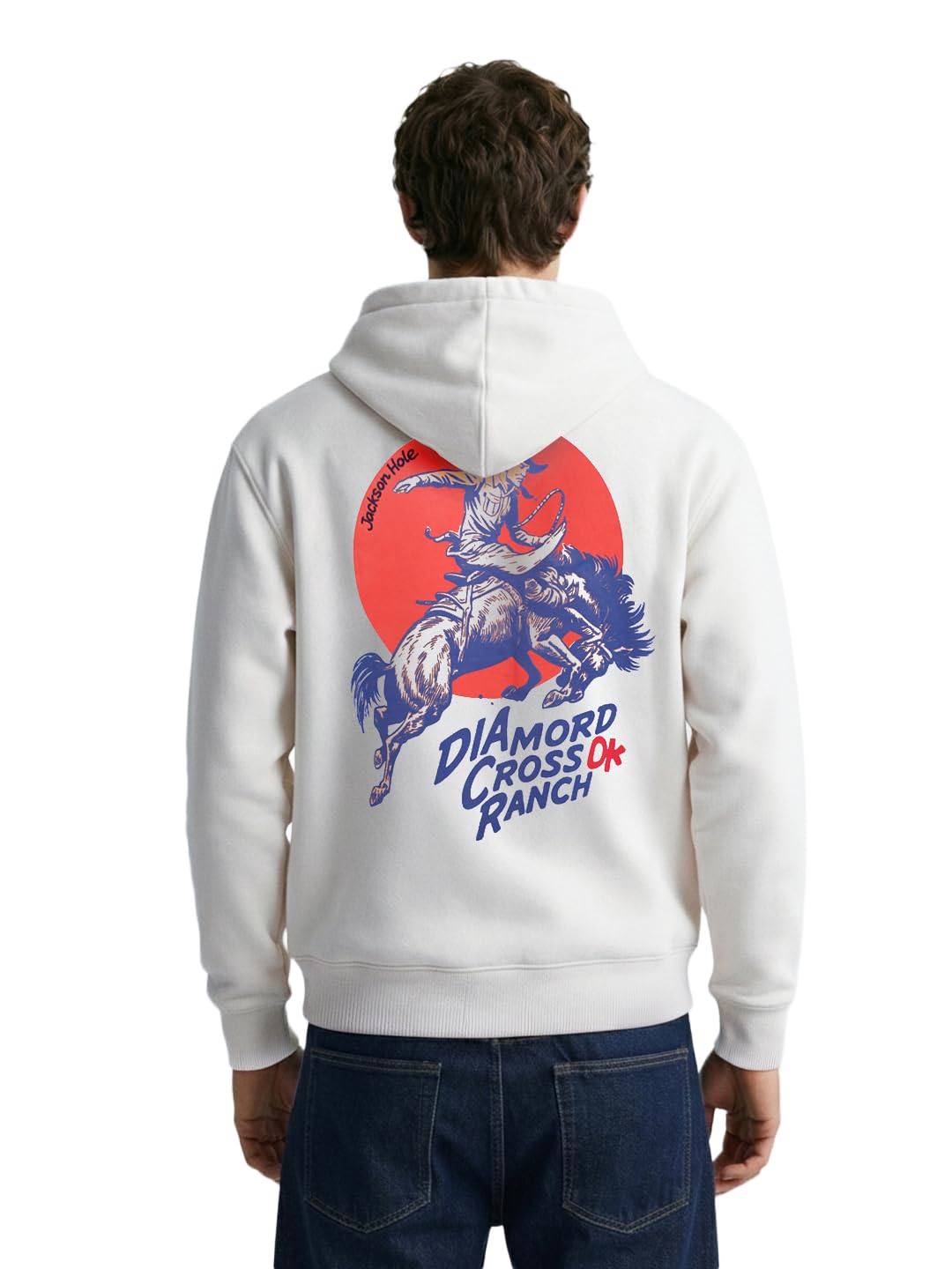 The Indian Garage Co Mens Boxy Fit Long Sleeves Hooded Graphic Hoodie