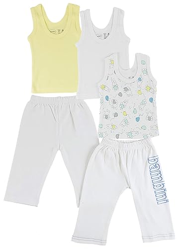 bambini Boys Tank Tops and Track Sweatpants - Medium WhiteBlue