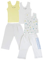 bambini Boys Tank Tops and Track Sweatpants - Medium WhiteBlue