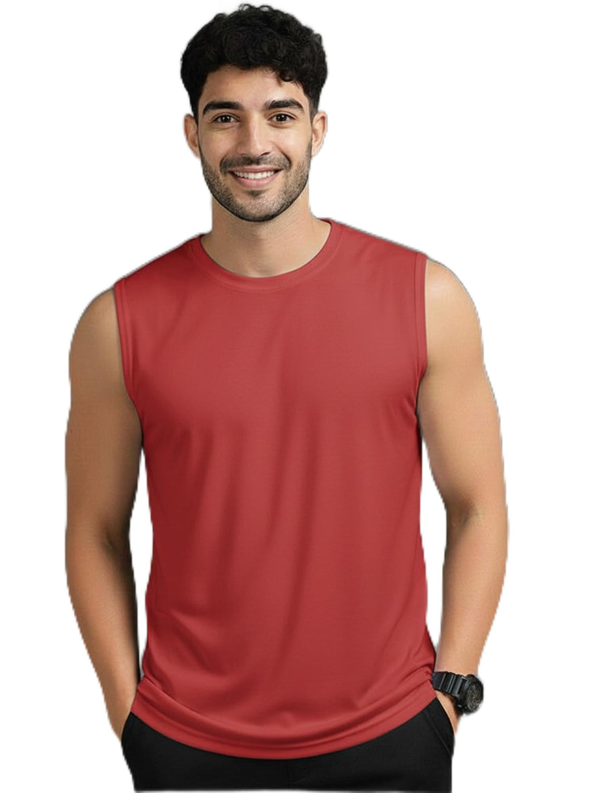 Jangoboy MenS Tank Tops Sleeveless TShirt For MenS Gym Wear Vest Solid Stylish Round Neck Running Sando For Sports Workout Fi