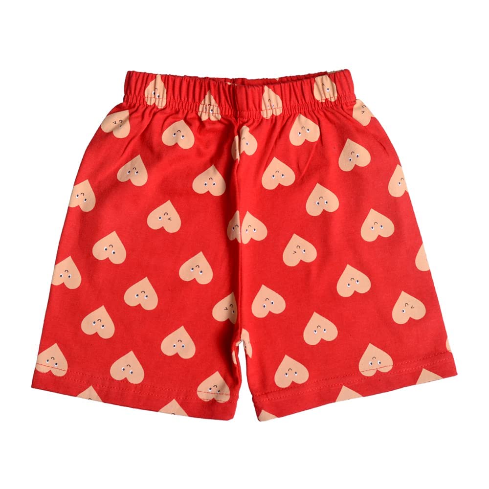 T2F Girls Cotton Printed Shorts(Pack of 5), Assorted, 13-14 Years