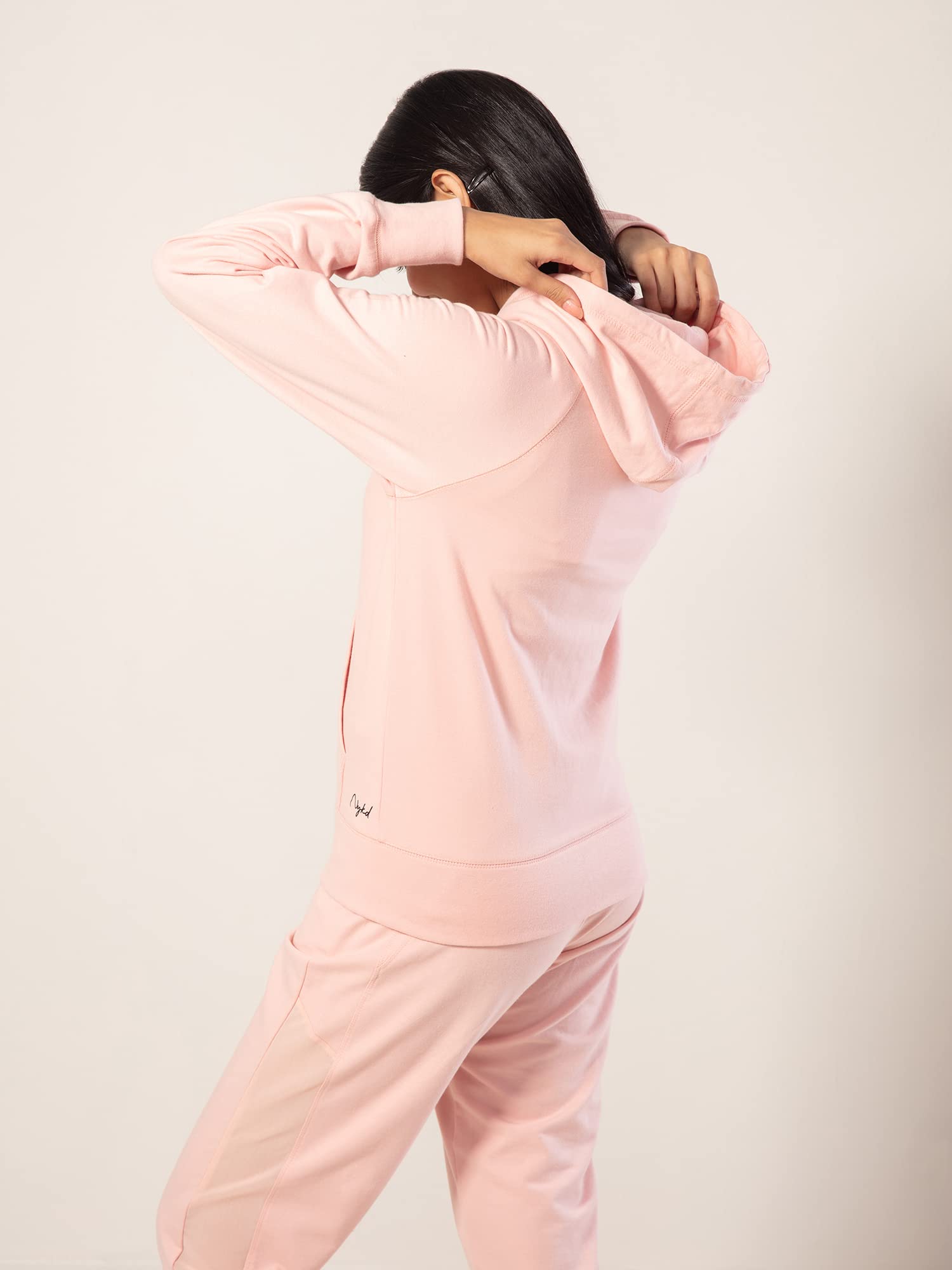 Nykd Women Everyday Terry Hooded Sweatshirt, Adjustable Drawstring Hoodie With Front Open Zipper Sweatshirts & Hoodies, Nyat237,