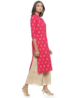 Gosriki Women'S Cotton Camouflage Straight Kurta