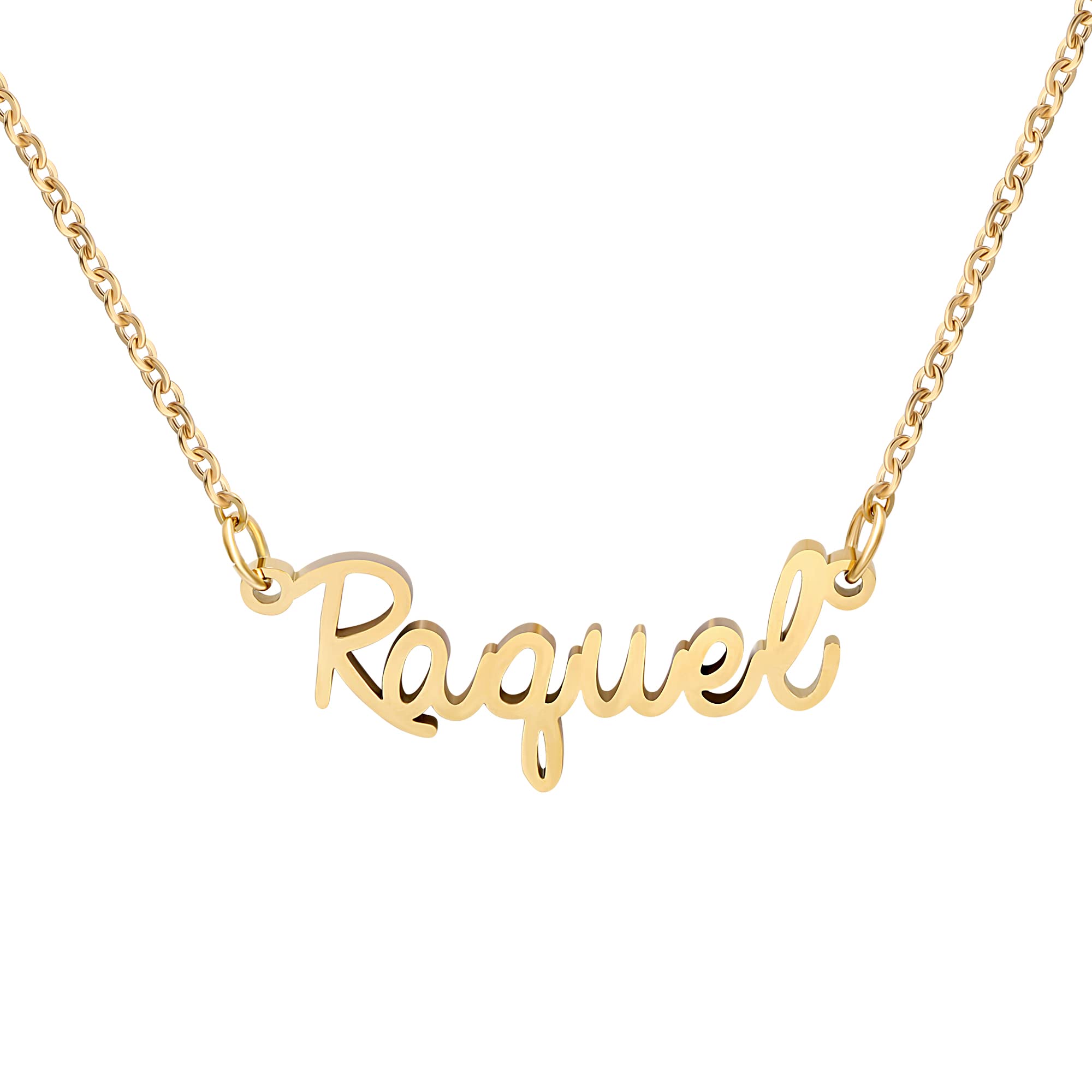 Yiyang Custom Name Necklace 18k Gold Plated Stainless Steel Pendant Jewelry Birthday Christmas Gift Raquel
