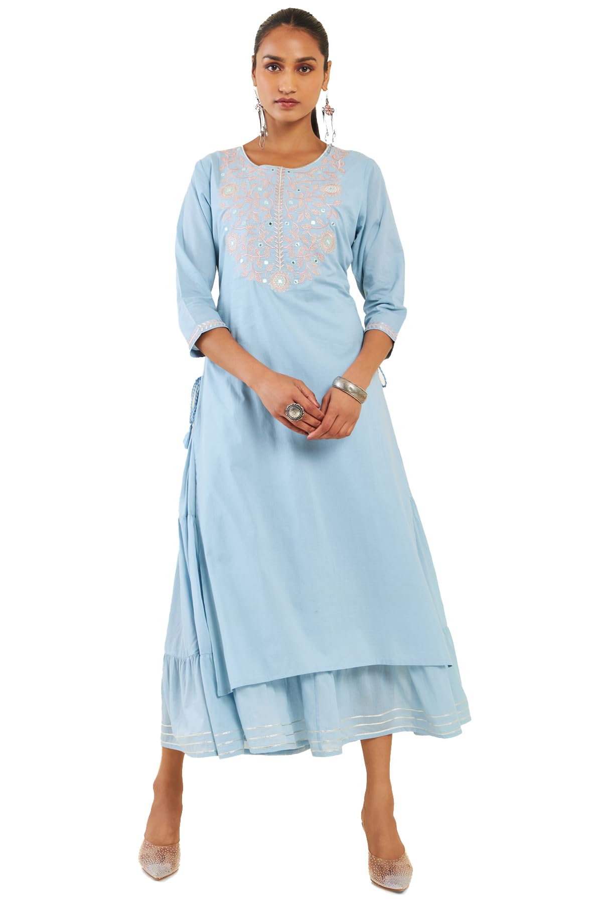 Soch Women Cotton Embroidered Dress Kurta