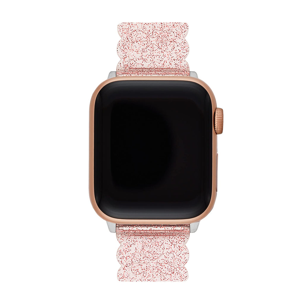 Kate Spade New York Women's Pink Glitter Jelly Band for Apple Watch, 38/40/41mm (Model: KSS0147)
