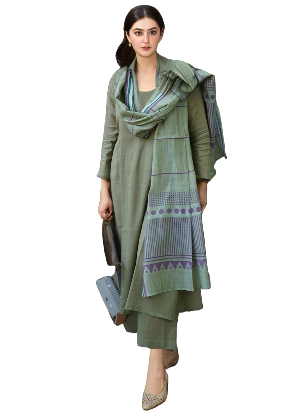 ANNI DESIGNER Womens Rayon Blend Solid Straight Kurta with Pant & Dupatta (Raja Saab Green-VKS04_L_Green_Large)