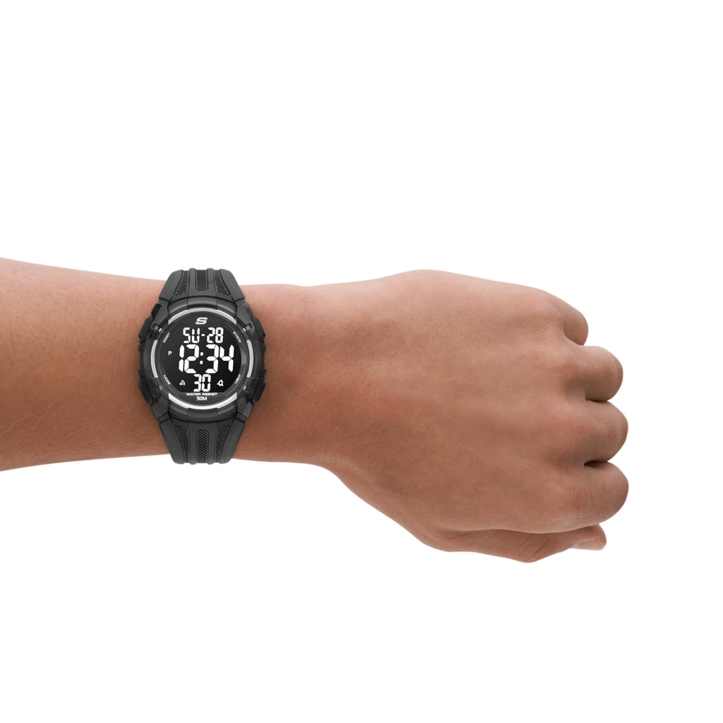 Skechers Men's El Porto Digital Chronograph Watch, Color: Black (Model: SR1008)