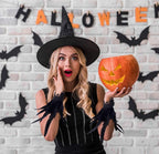 L'VOW Real Nature Feather Cuffs for Game Party Halloween Pack of 2 Black