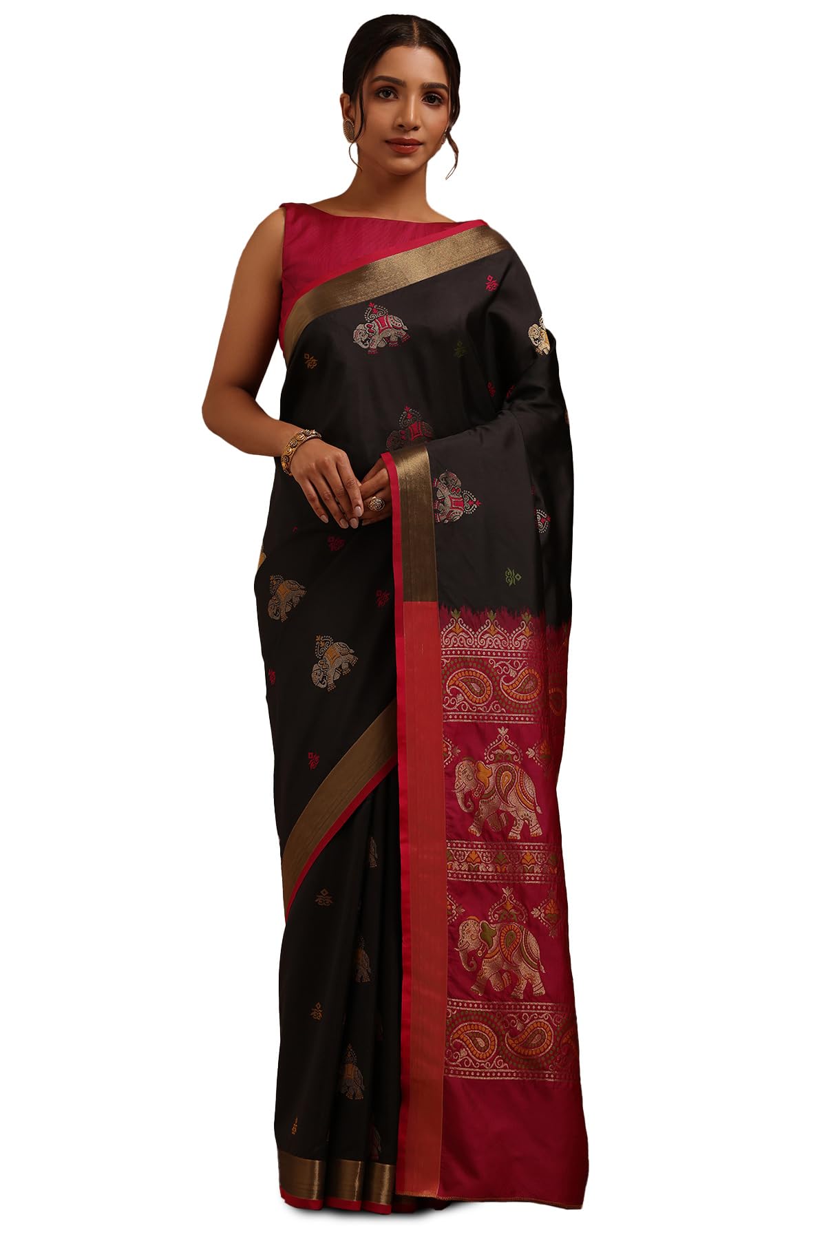 Soch Women Silk Blend Woven Design Saree