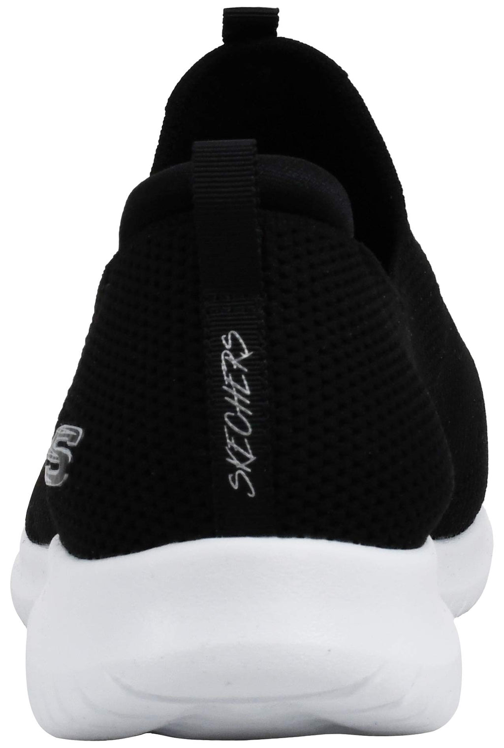 Skechers Ultra Flex First Take Womens Slip On Walking Sneakers, Black/White, 6