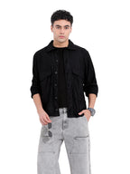 The Indian Garage Co Mens Boxy Fit Solid Cutaway Collar Long Sleeves Street Shirt