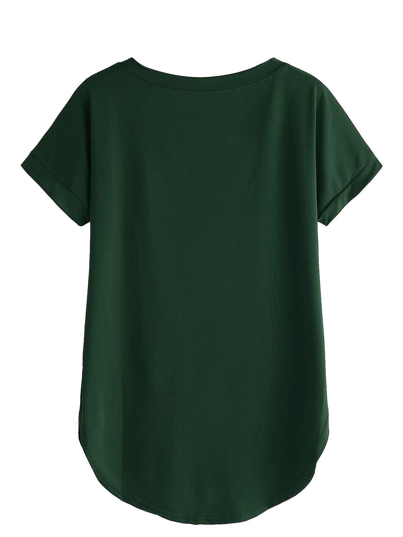 Fabricorn Plain Bottle Green Stylish Up and Down Cotton Regular Fit Tshirt for Womens