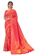 Pujia Mills Women And Girls Banarasi Silk Saree With Blouse Piece (Kumbhi Saree_Rani)