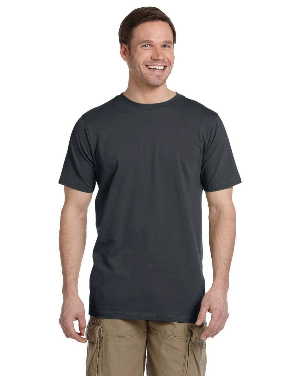 Mens Ringspun Fashion T-Shirt - BLAcK - S(D0102H7Z208)