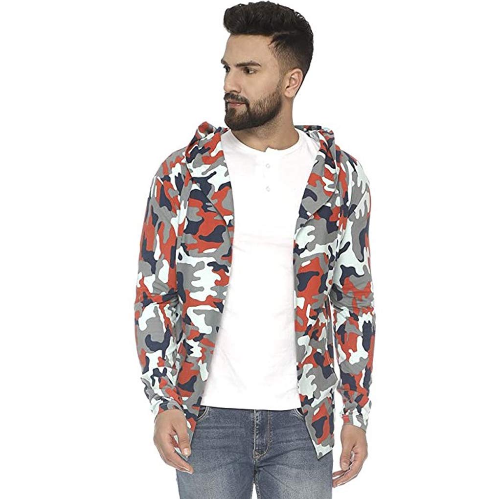 Veirdo Men's Cotton Hooded Neck Cardigan