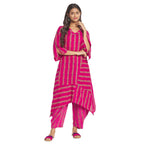 Fabindia WomenS Cotton Printed Slim Kurta (210647701_Magenta