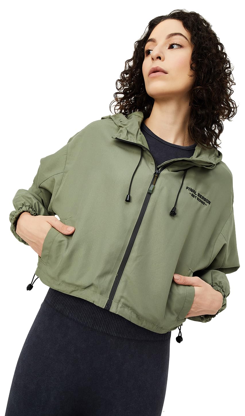 Women Solid Hooded Sporty Jacket, OLIVE GREEN, XXL 2