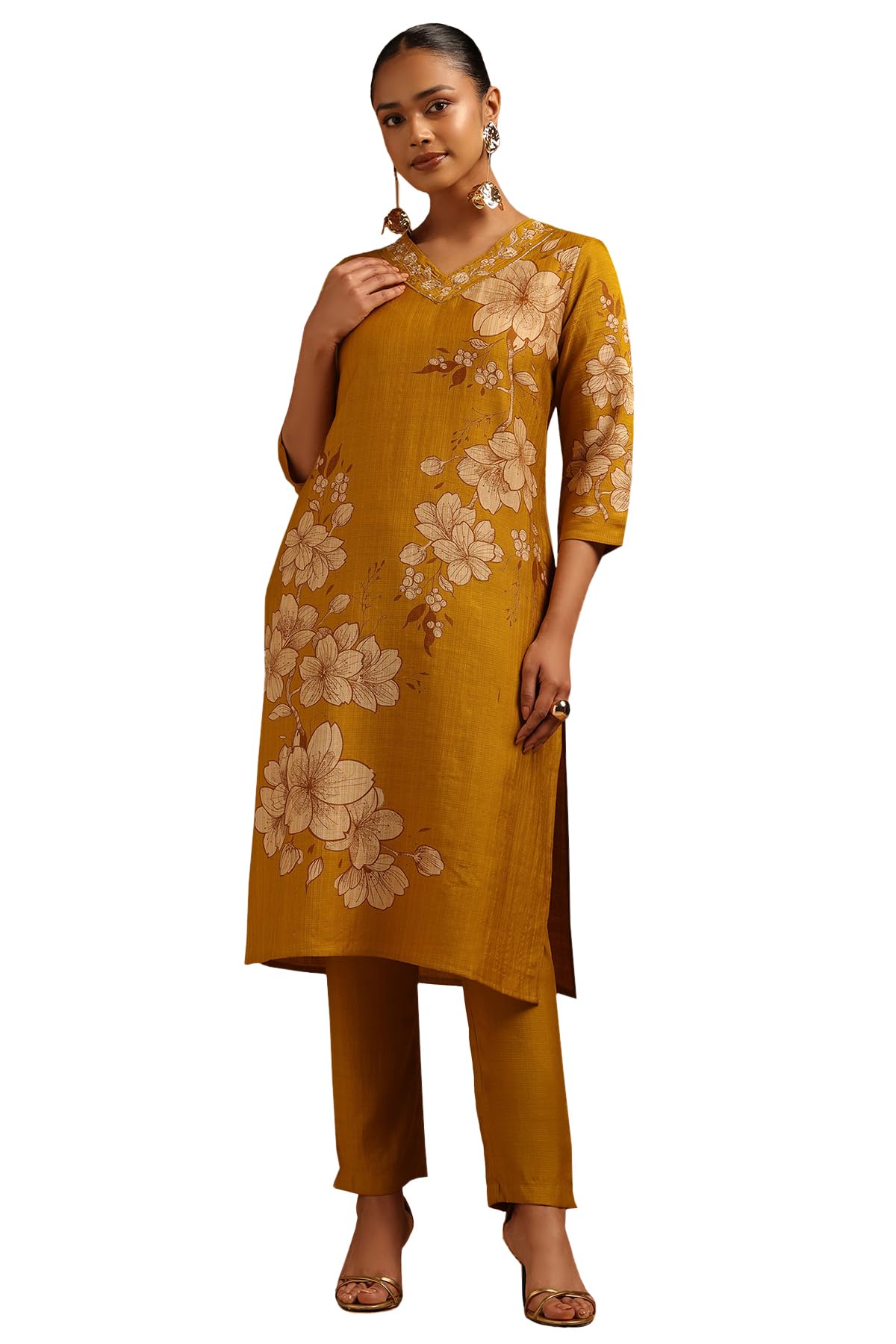 Soch Women Desert Storm Floral Kurta Set with Cutdana