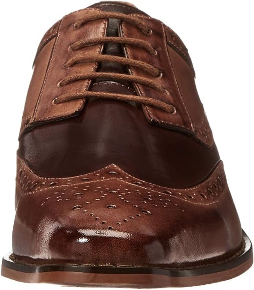Stacy Adams Men's Tinsley-Wingtip Oxford, Tan/Brown, 7.5 M US