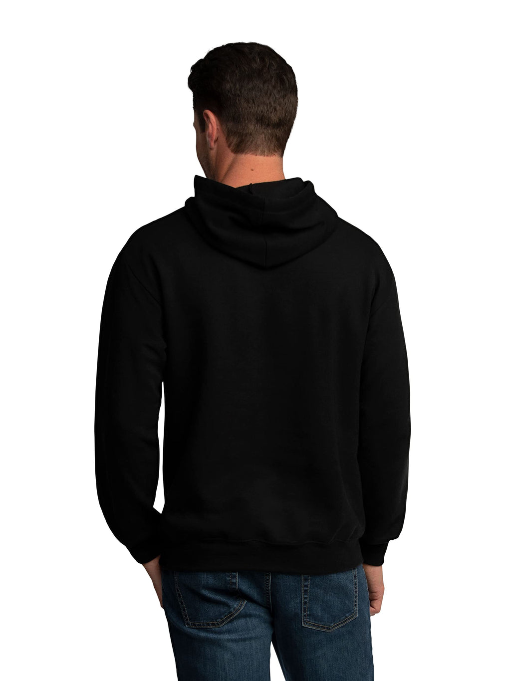 Fruit of the Loom Eversoft Fleece Hoodies, Moisture Wicking & Breathable, Hooded Sweatshirt, Black Pullover, Large