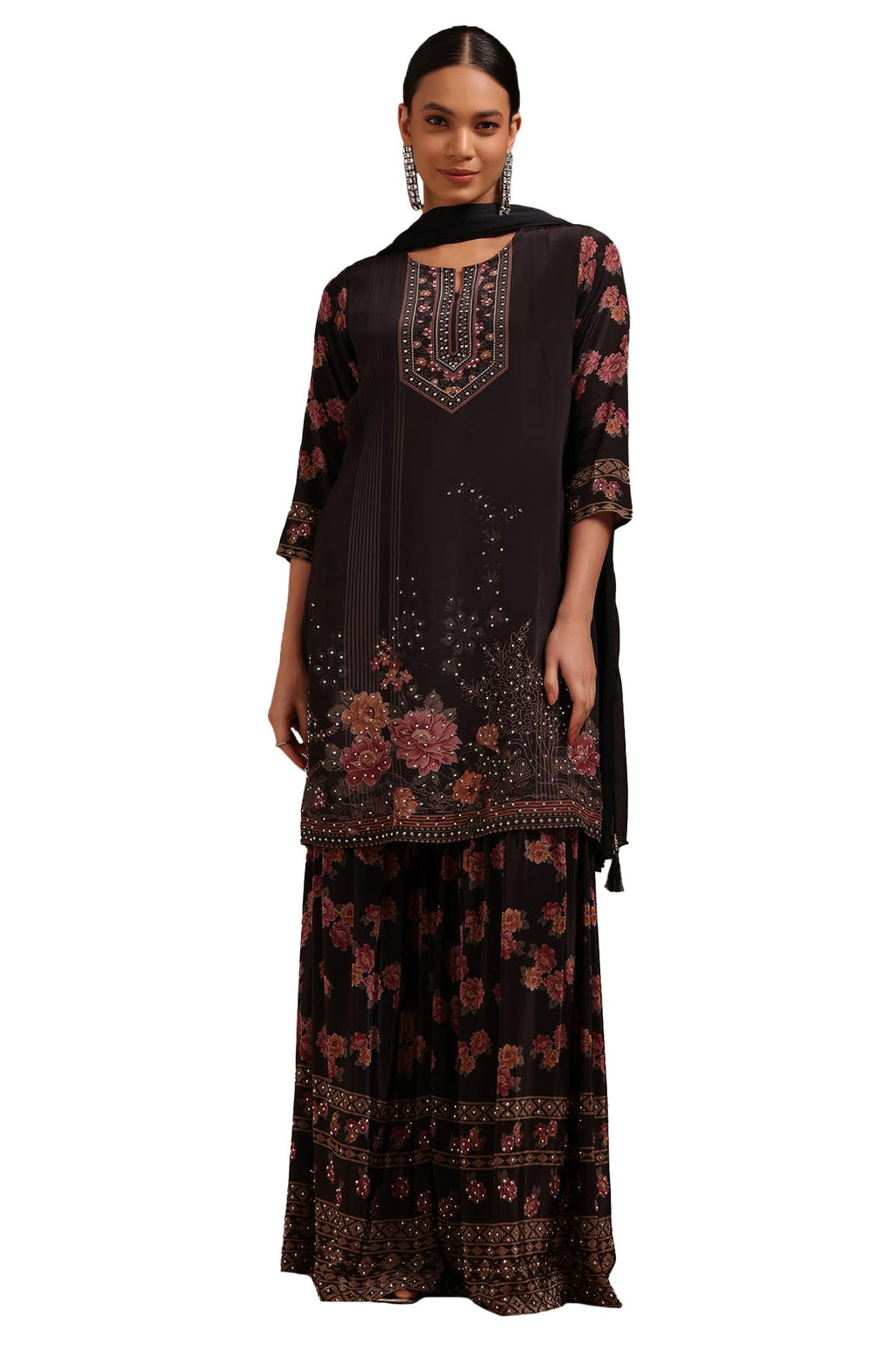 Soch Women Floral Print Suit Set with Beads