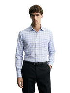 The Indian Garage Co Mens Slim Fit Checkered Cutaway Collar Long Sleeves Formal Shirt