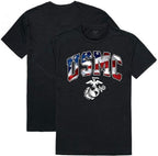Flag Letter Tee, Marines, Black, 2X