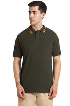 Dennis Lingo MenS Cotton Olive Polo T-Shirt (Solid)