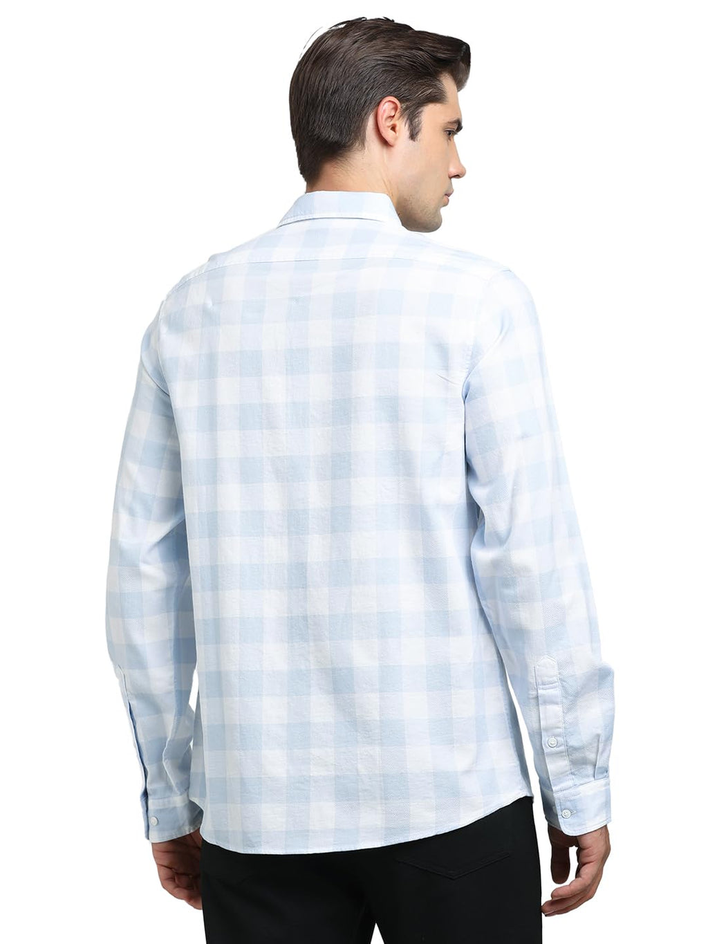 Turtle Men 100% Cotton Slim Fit Light Blue Casual Shirt