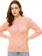 Modeve Round Neck Casual Women Sweater For Winter||Winterwear|| Peach