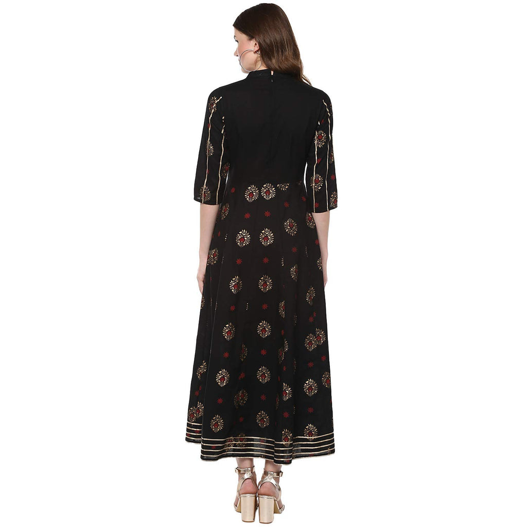 Idalia Gold Print Anarkali Kurta