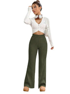Tee Projekt Trousers for Women | Womens High-Waisted Pant | Women Trousers Pants Olive