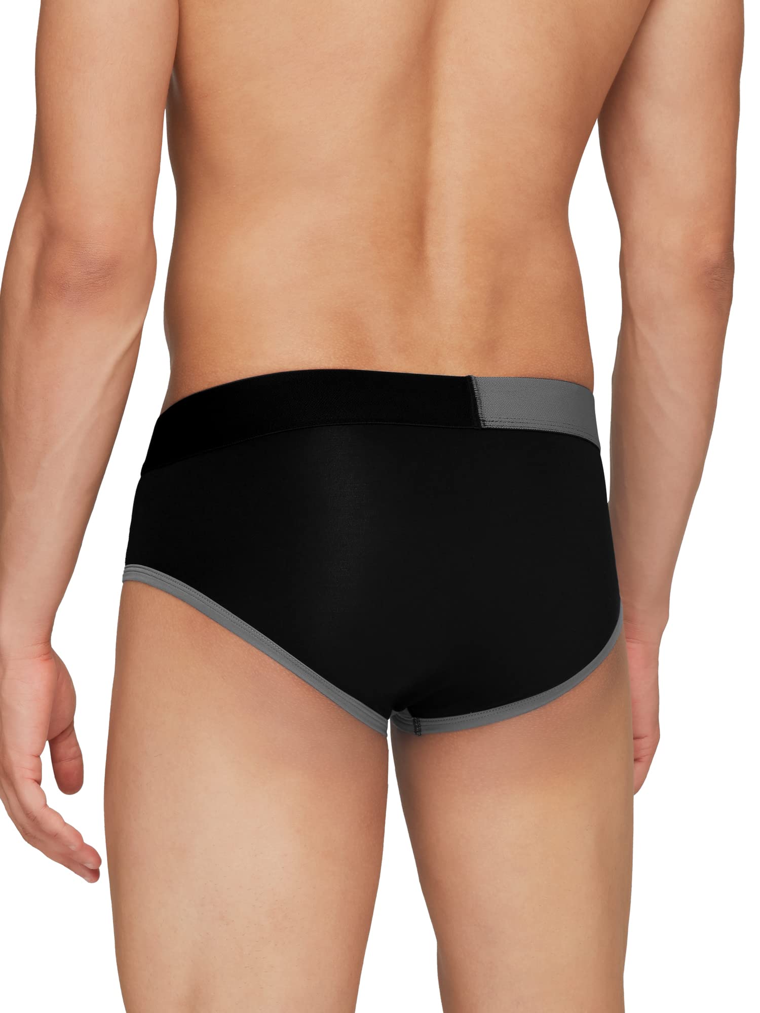 Xyxx MenS Underwear Dualist Intellisoft Antimicrobial Micro Modal Brief Pack Of 3 (Lime Punch & Black;Navigate & Black Iris;Bri