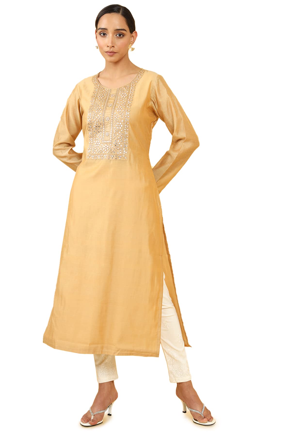 Soch Women Chanderi Embroidered Kurta