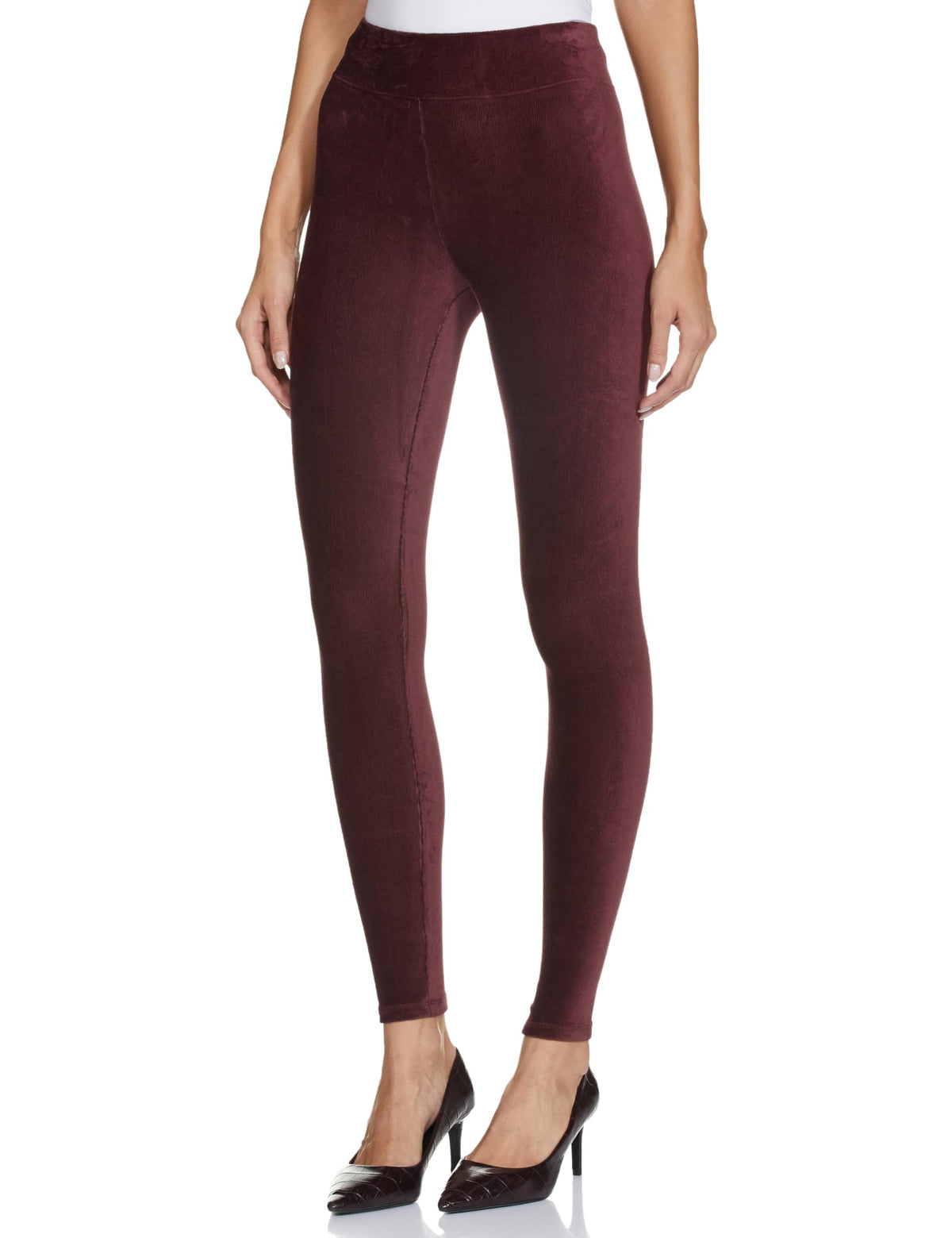 Marks & Spencer Cord High Waisted Legging_32 Dark Burgundy 32