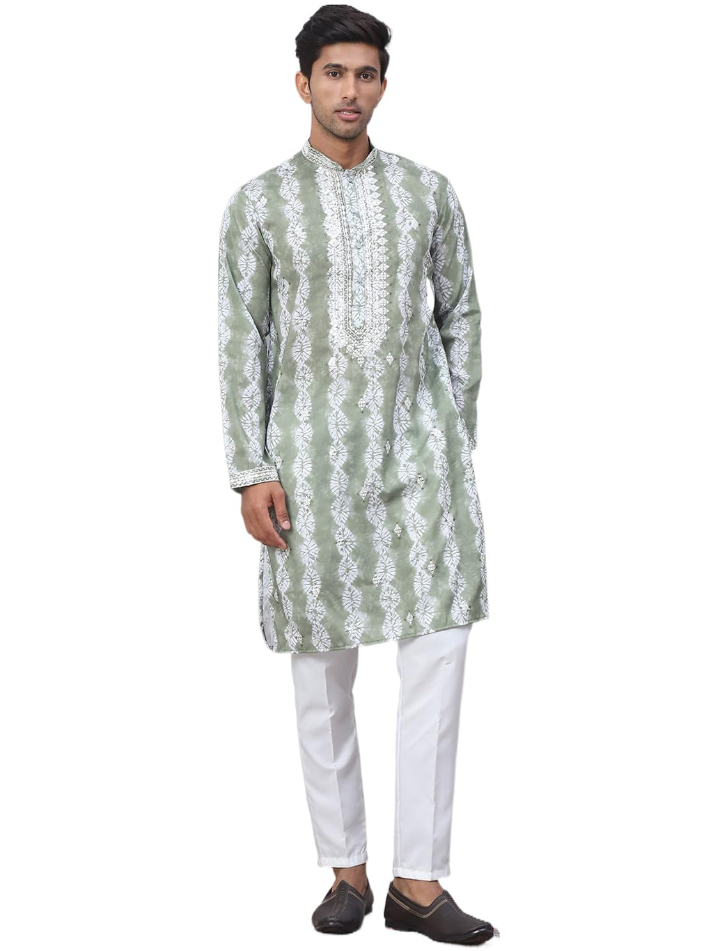 Jompers Mens Tie Dye Embroidered & Sequin Kurta Pyjama Set