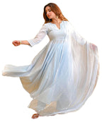 ANNI DESIGNER Womens Rayon Viscose Embellished Anarkali Kurta with Pant & Dupatta (Sikana Sky Blue_L_Sky Blue_Large)