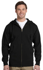 Mens OrganicRecycled Full-Zip Hooded Sweatshirt - BLAcK - 2XL(D0102H7ZgSP)