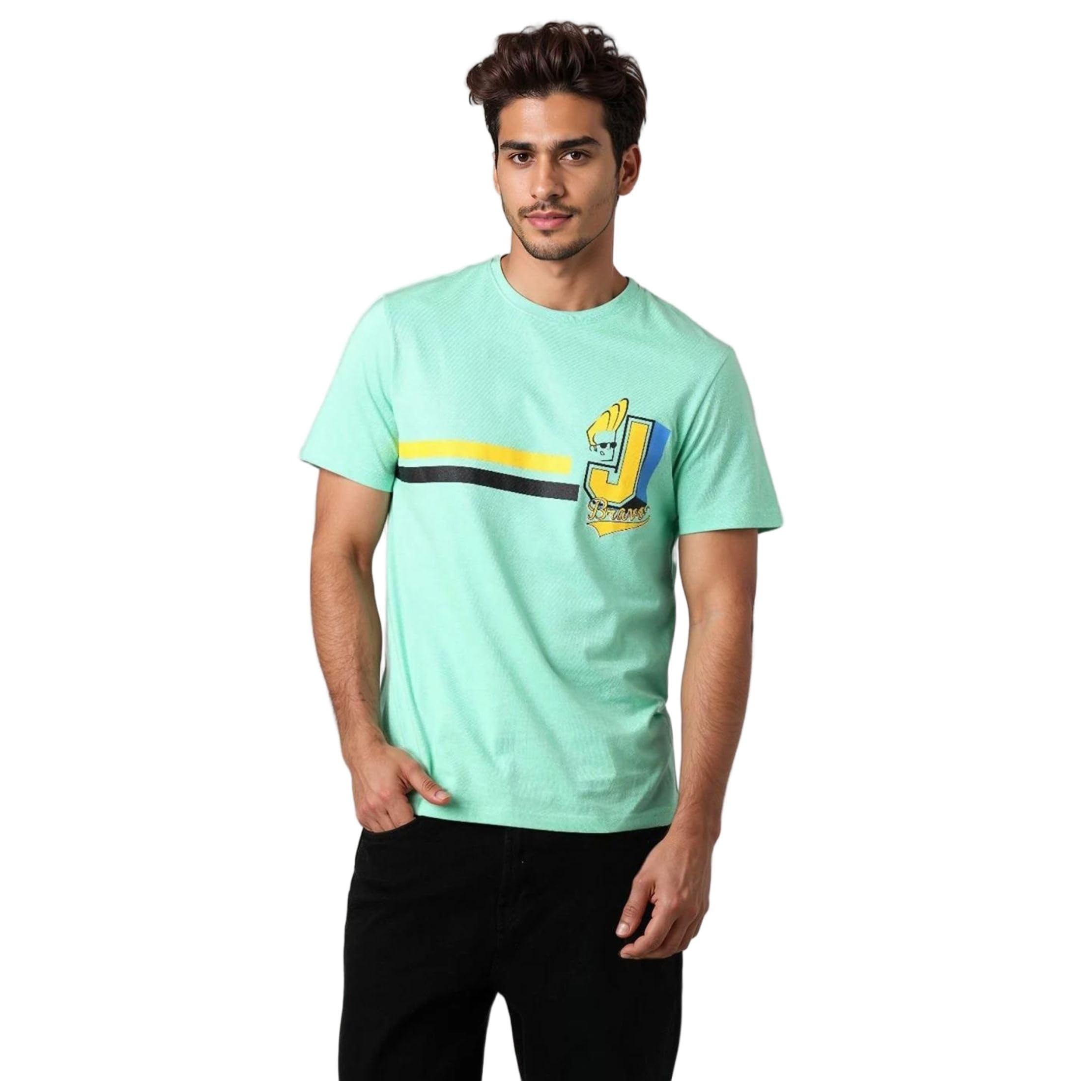 The Indian Garage Co Mens Warner Bros. Collection Slim Fit Johny Bravo Crew Neck T-Shirt