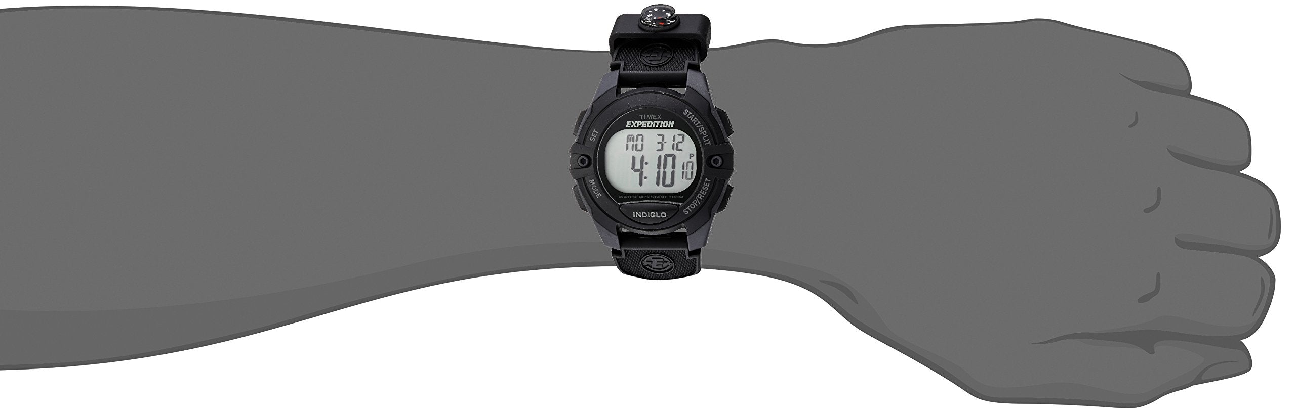 Timex Men's TW4B07700 Expedition Full-Size Digital CAT Black Resin Strap Watch