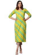 ANNI DESIGNER Womens Cotton Blend Straight Printed Kurta with Pant Set (Sumali Green-NW_XL_Green_X-Large)