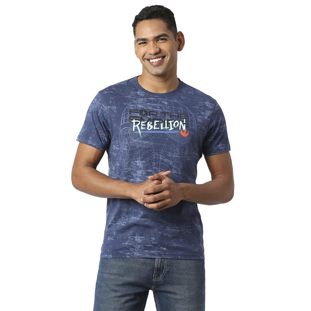 Pepe Jeans Empire Sw Star War Allover Printed T-Shit, Navy, Xl