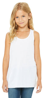 Youth Flowy Racerback Tank - WHITE - M(D0102H7WIAX)